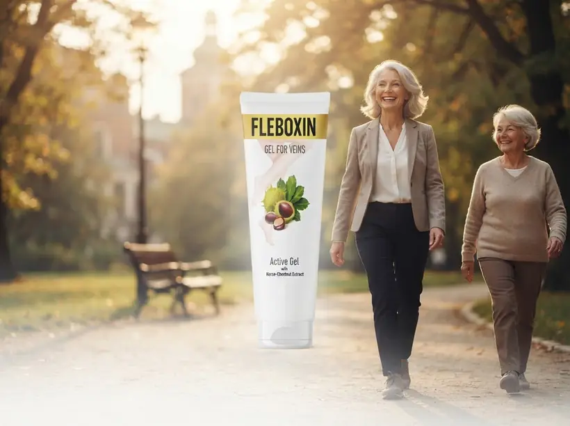 Aktywna seniorka na spacerze w parku bez uczucia ciężkości nóg